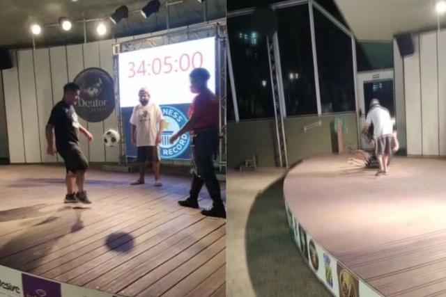 免费足球直播在线观看-34小时5分钟 巴西男子第33次打破世界颠球纪录！